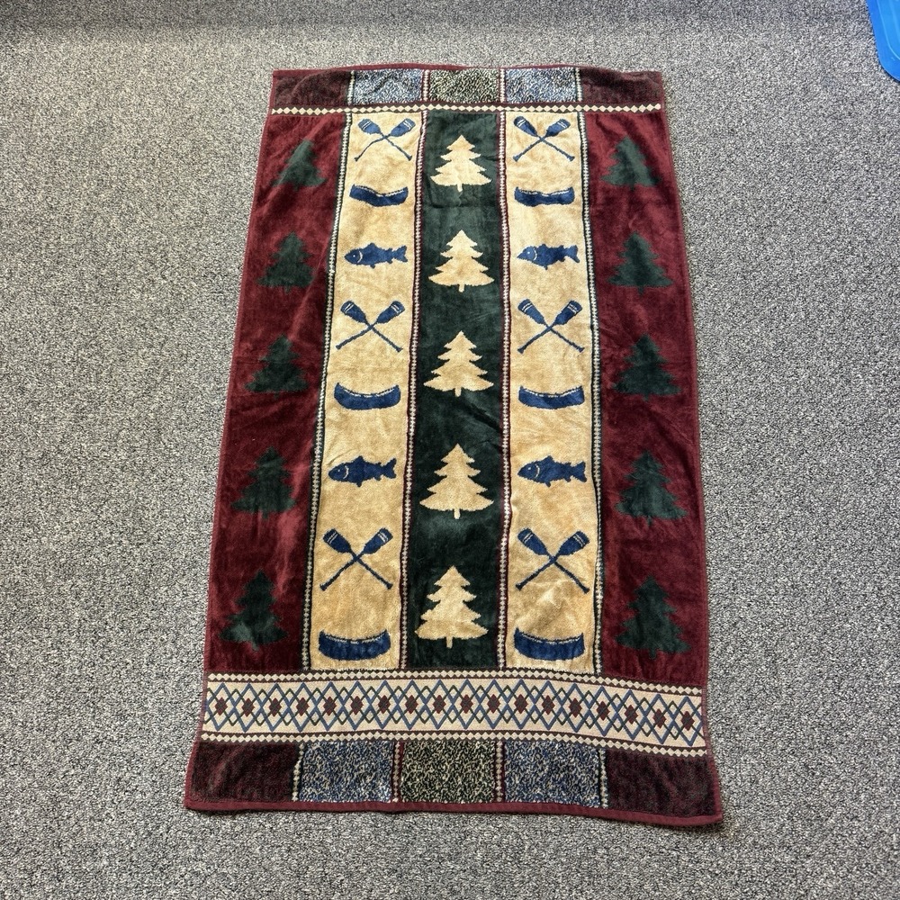2 Cecil Saydah Bathroom Beach Towel Camping Fishing Canoe Cabincore 46x27" Cabin - Picture 3 of 9